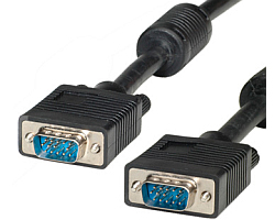 Roline VGA HQ kabel (feritna jezgra), HD15 M/M, 10m crni
