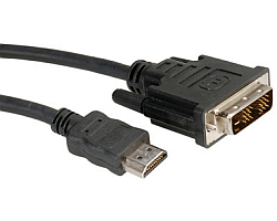 Roline DVI kabel, DVI-D (18+1) - HDMI, M/M, 2.0m crni