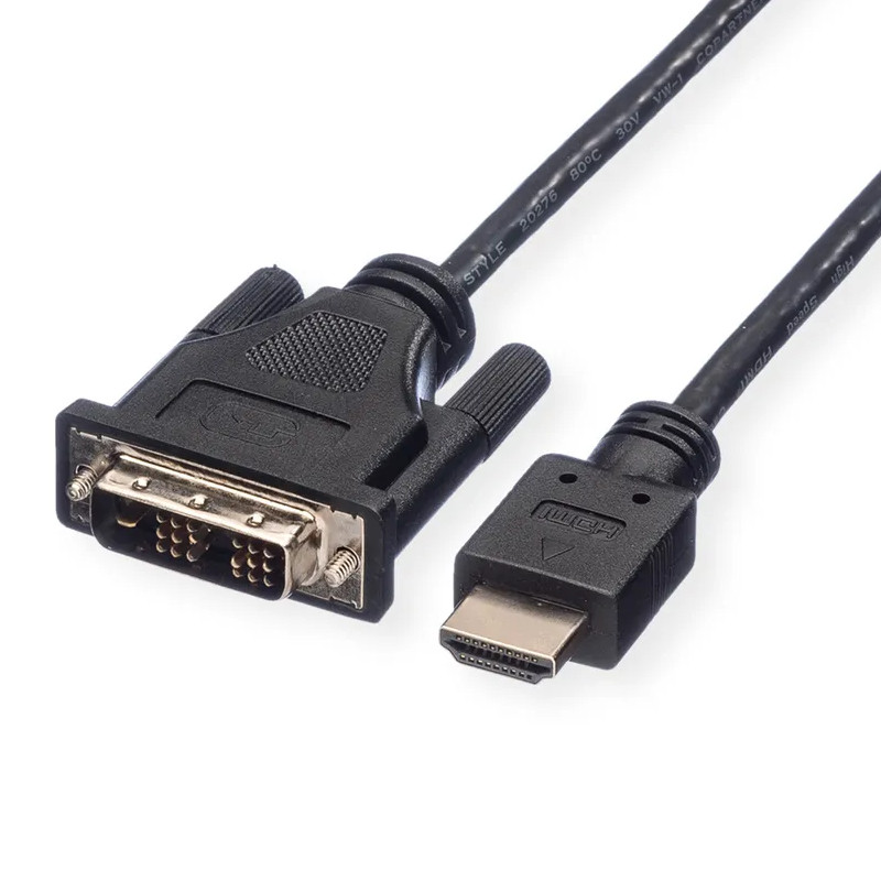 Roline DVI kabel, DVI-D (18+1) - HDMI, M/M, 3.0m crni-1