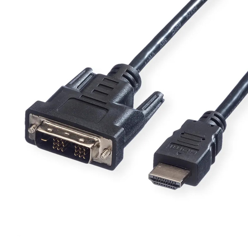 Roline VALUE DVI kabel, DVI-D (18+1) - HDMI, M/M, 3.0m crni-1