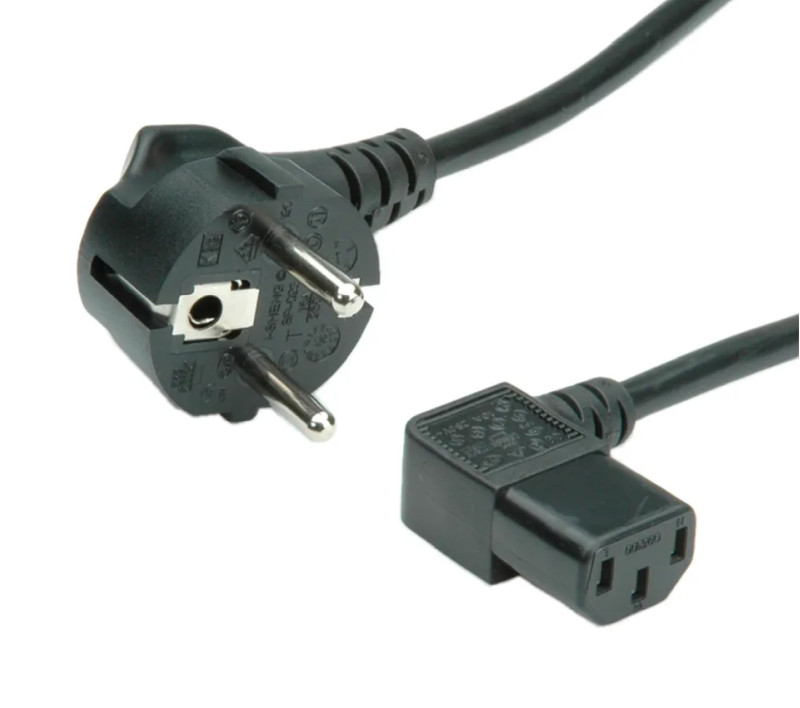 Roline naponski kabel, kutni IEC320 C13, 1.8m crni-1
