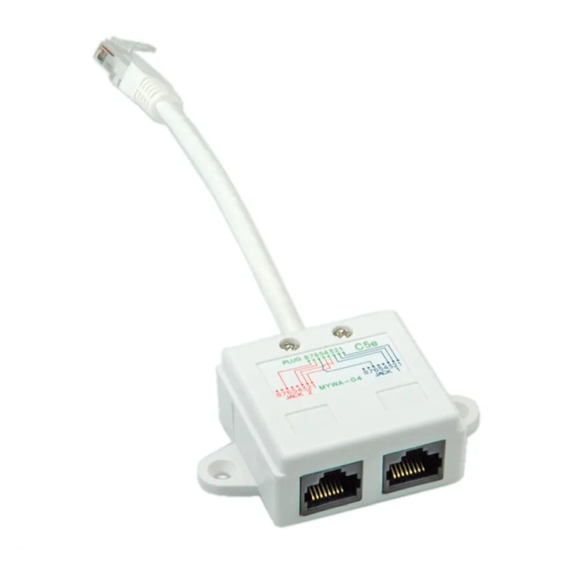 Roline VALUE Y (T) adapter Cat.5e/Class D, 1×RJ45 - 2×RJ45, M/F, UTP bijeli-0