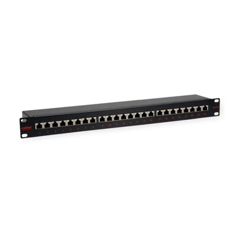 Patch Panel ROLINE Cat.5e/Class D 19" 24-porta STP crni-1
