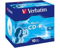 CD-R Verbatim 700MB Audio Colour LiveIt 10 pack JC-0