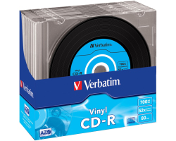 CD-R Verbatim 700MB 48× Datalife Plus Vinyl Look 10 pack Slimcase
