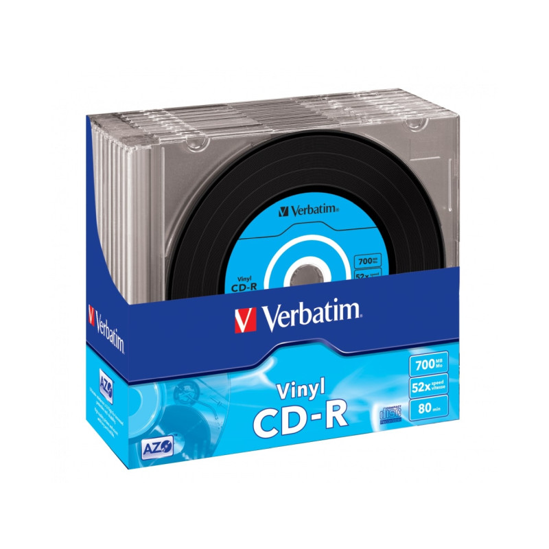 CD-R Verbatim 700MB 48× Datalife Plus Vinyl Look 10 pack Slimcase-0