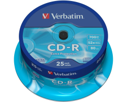 CD-R Verbatim 700MB 52× DataLife 25 pack spindle EP-1