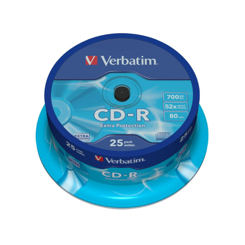 CD-R Verbatim 700MB 52× DataLife 25 pack spindle EP-0