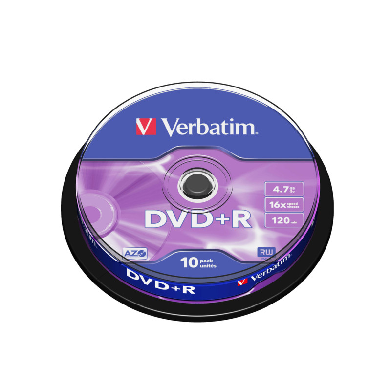 DVD+R VERBATIM 4.7GB 16× Matt Silver 10 pack spindle-0
