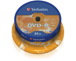 DVD-R Verbatim 4.7GB 16× Matt Silver 25 pack spindle-0