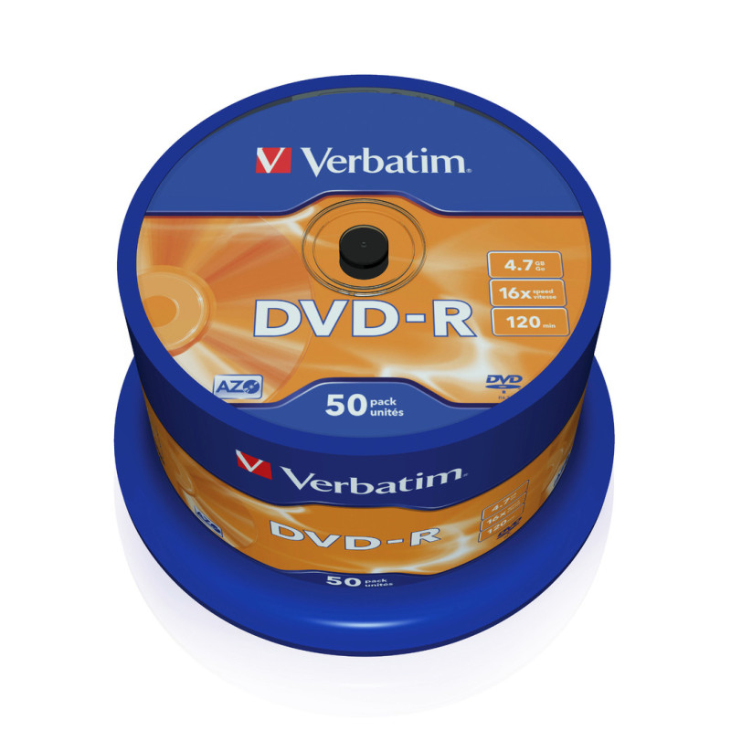 DVD-R Verbatim 4.7GB 16× Matt Silver 50 pack spindle-0
