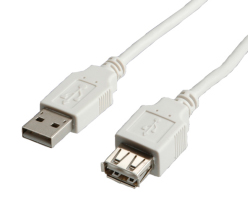 Roline VALUE USB2.0 kabel TIP A-A M/F, 3.0m bijeli (produžni)-1
