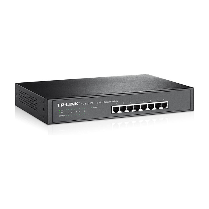 Preklopnik TP-LINK 8-port Gigabit Switch 8×10/100/1000M RJ45 ports 1U 19" Rack mount metalno kućište-8