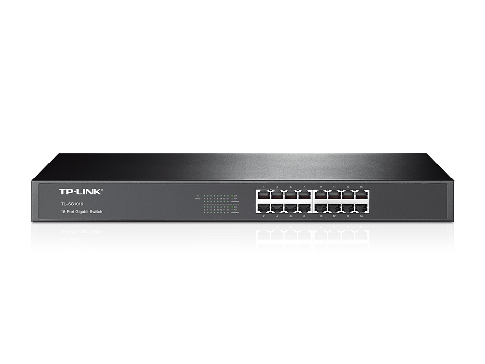 TP-Link 16-port Gigabit preklopnik (Switch), 16×10/100/1000M RJ45 ports, 1U 19", Rack Mount, metalno kućište-5