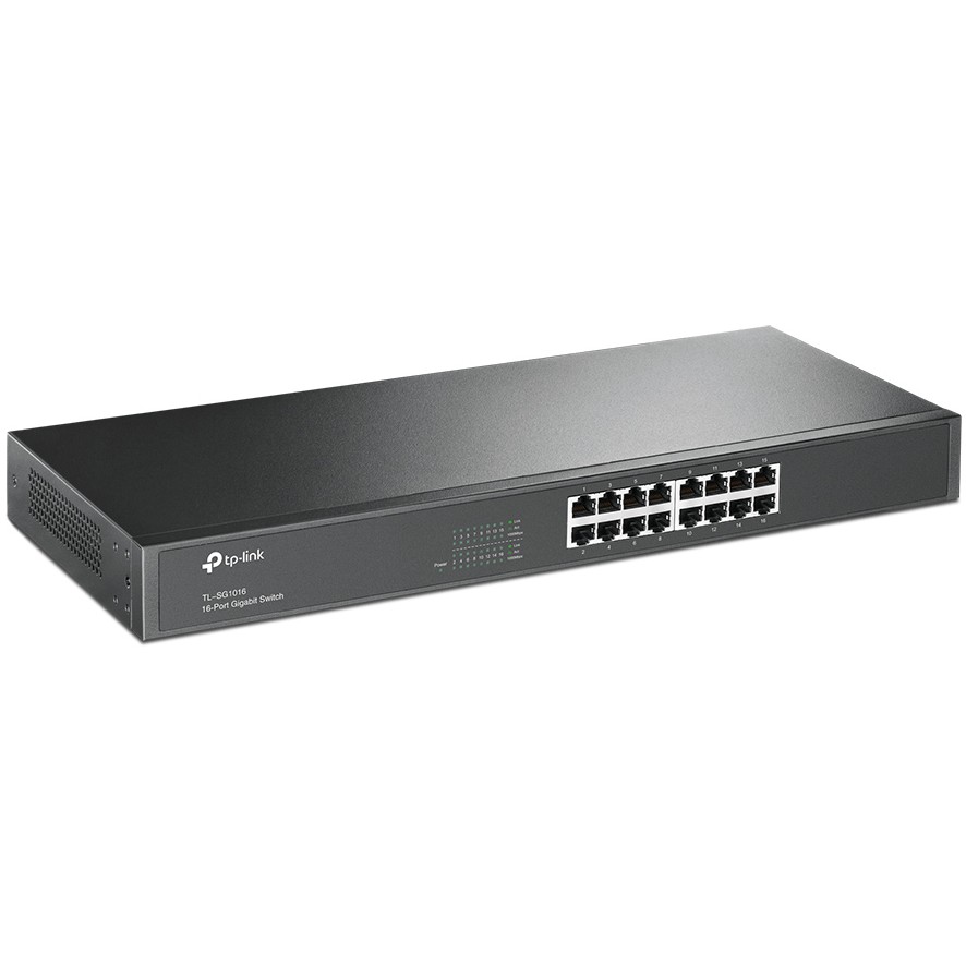 TP-Link 16-port Gigabit preklopnik (Switch), 16×10/100/1000M RJ45 ports, 1U 19", Rack Mount, metalno kućište-7