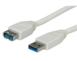 Roline VALUE USB3.0 kabel TIP A-A M/F, 0.8m bijeli (produžni)-1