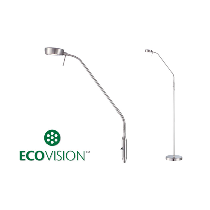 LED podna svjetiljka ECOVISION (5W, 3000K topla bijela, akrilno sjenilo, visina 1300mm, srebrna)-1