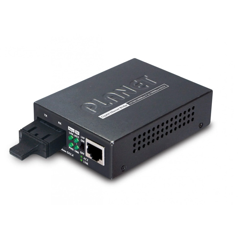 Optički pretvarač PLANET Media 1000Base-T to 1000Base-LX (IEEE 802.3, 10Base-T, 100Base-TX, 1000Base-T, 1000Base-SX/LX, 1× 10/100/1000Base-T port, 1× 1000Base-SX / LX port)-1
