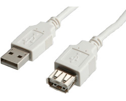 STANDARD USB2.0 kabel TIP A-A M/F, 1.8m, bež (produžni)