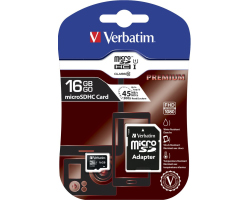 Memorijska kartica VERBATIM Micro Secure Digital (HC) 16GB Class 10 + adapter, Blister Pack-1