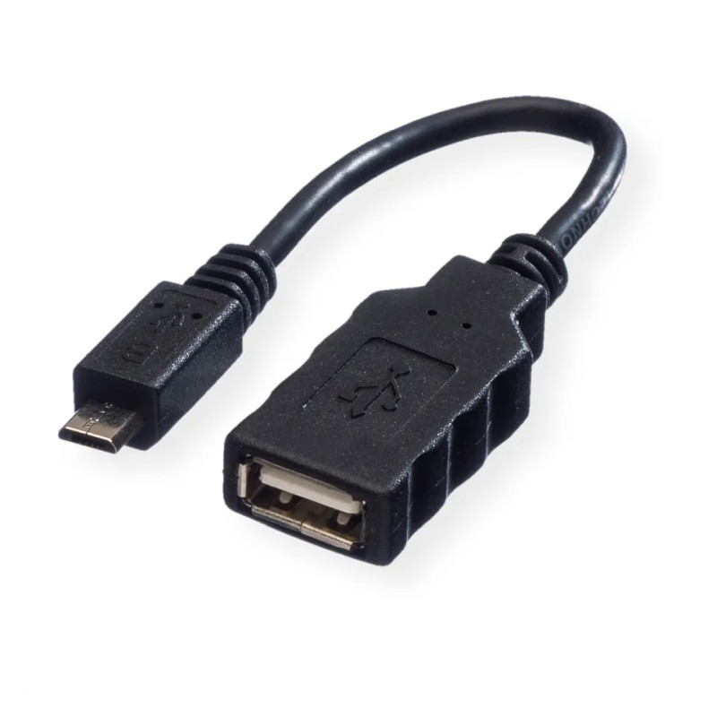 Roline USB2.0 OTG kabel TIP A(F) na Micro B(M), 0.15m crni-0