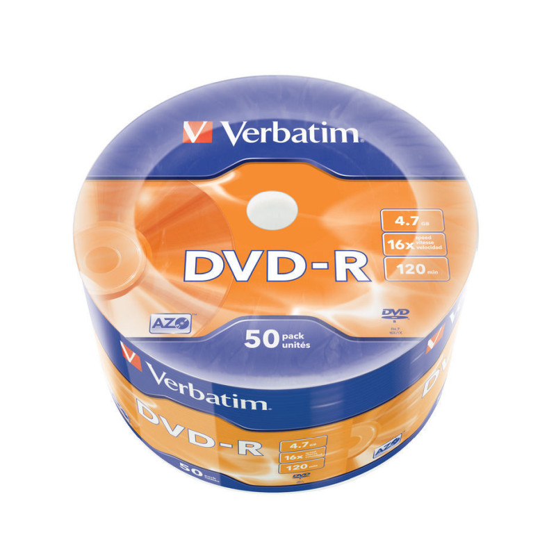 DVD-R Verbatim 4.7GB 16× Matt Silver Wagon Wheel 50 pack-1