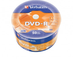 DVD-R Verbatim 4.7GB 16× Matt Silver Wagon Wheel 50 pack-0