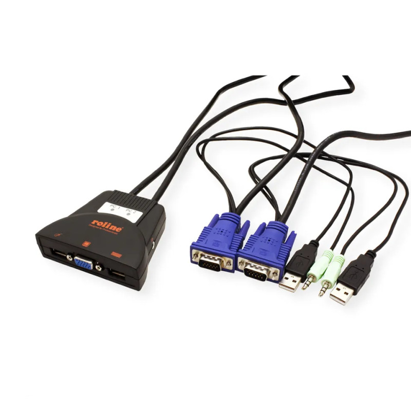 KVM preklopnik ROLINE Star (1 korisnik/2 PC) USB/Audio-1