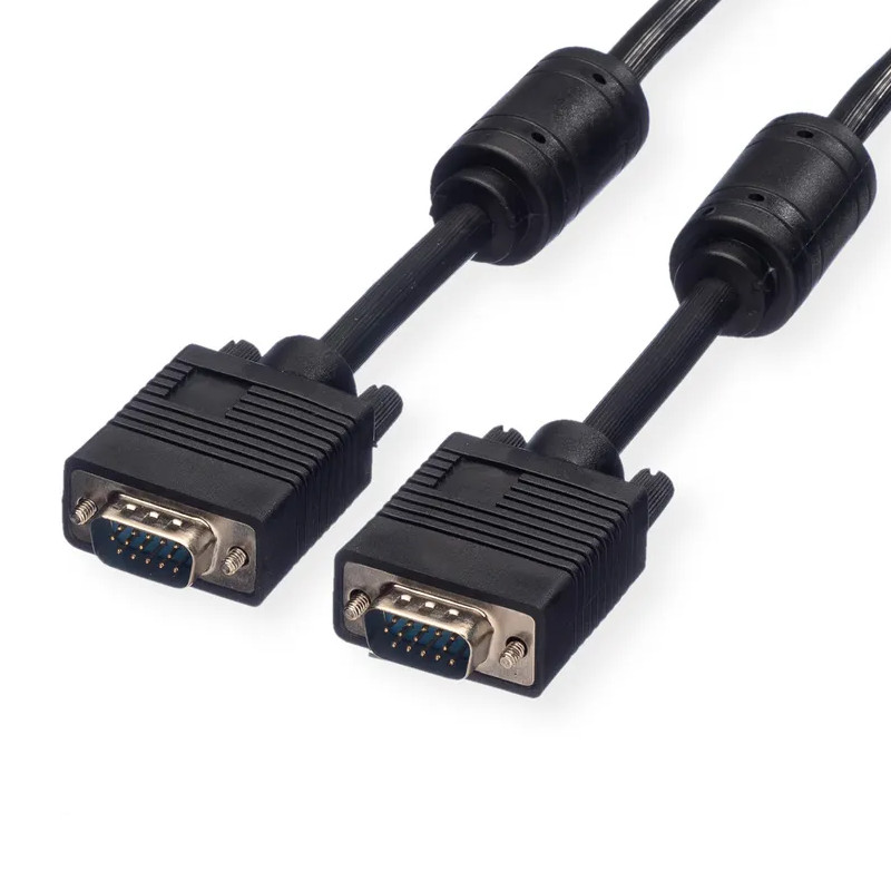 Roline VGA HQ kabel (feritna jezgra), HD15 M/M, 15m crni-0