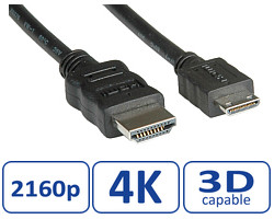 Roline VALUE HDMI High Speed kabel sa mrežom, TIP A (M) - TIP C (M) (mini), 2.0m-1