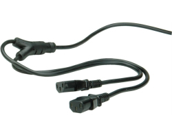 Roline VALUE Y-naponski kabel 2×IEC320 C13, 2.0m crni-0