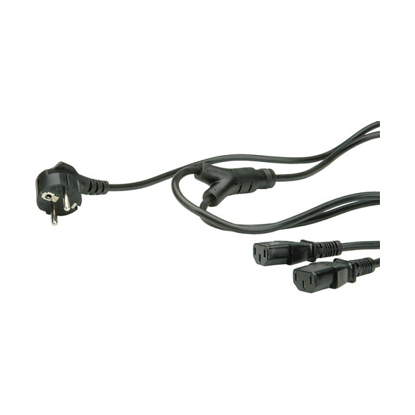 Roline VALUE Y-naponski kabel 2×IEC320 C13, 2.0m crni-1