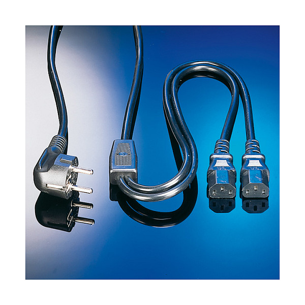 Roline VALUE Y-naponski kabel 2×IEC320 C13, 2.0m crni-3