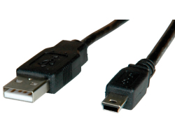 Roline USB2.0 kabel TIP A(M) na Mini 5-pin(M), 1.8m crni-0