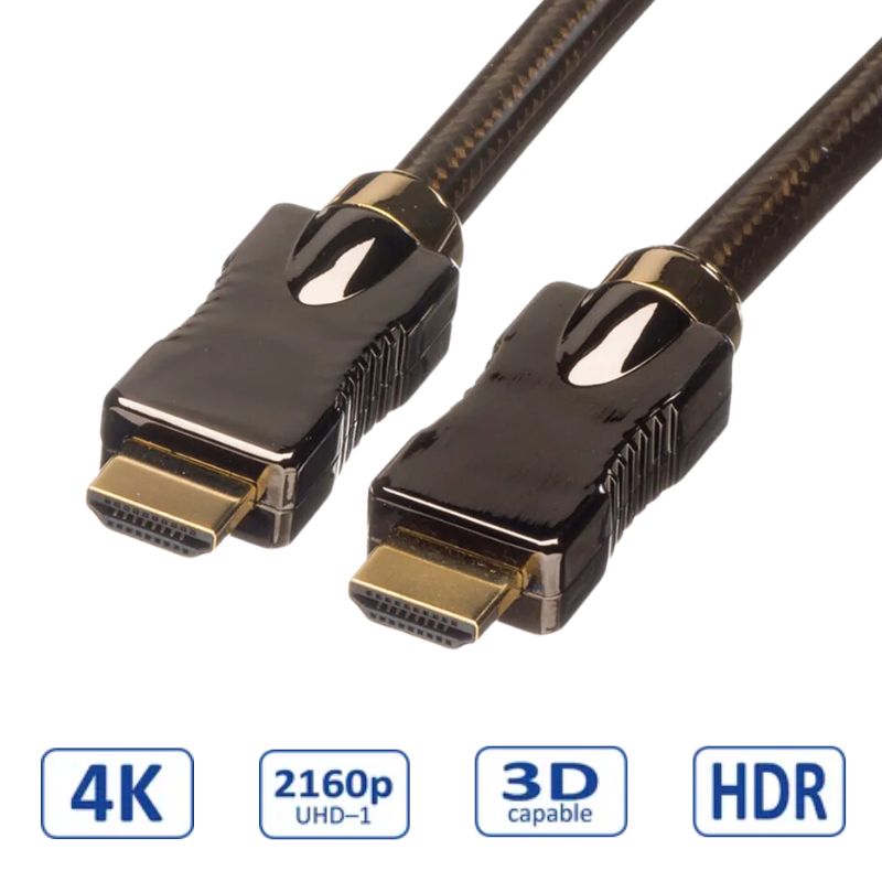 Roline HDMI Ultra HD kabel sa mrežom, M/M, 2.0m-1