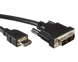 Roline VALUE DVI kabel, DVI-D (18+1) - HDMI, M/M, 2.0m crni