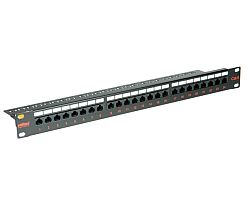 Patch Panel ROLINE Cat.6/Class E 19" 24-porta UTP crni