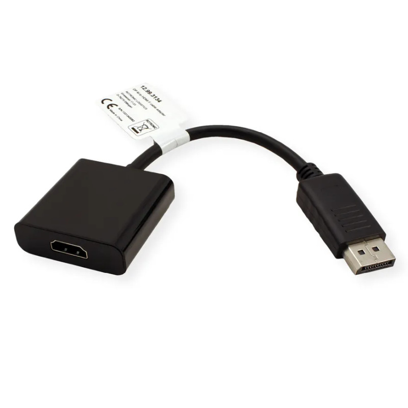 Roline VALUE adapter/kabel DisplayPort - HDMI, M/F, 0.15m-0