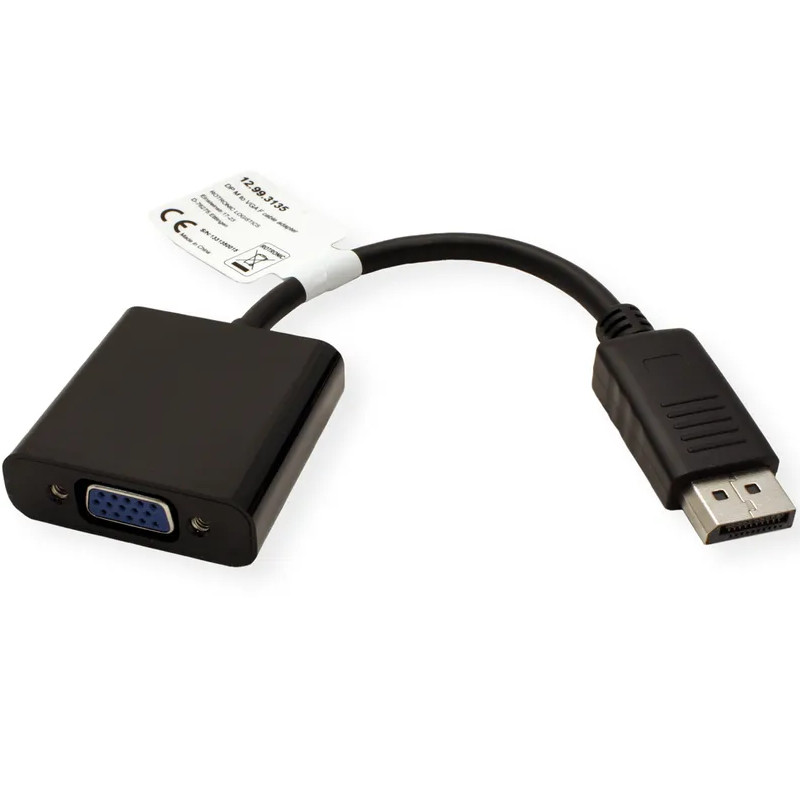 Roline VALUE adapter/kabel DisplayPort - VGA, M/F, 0.15m-0