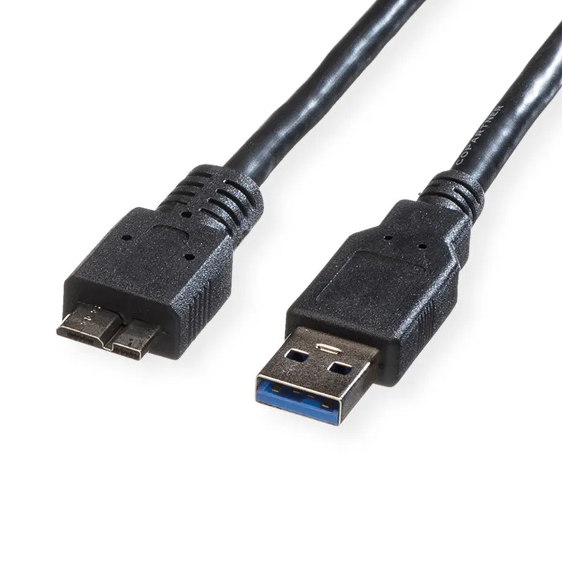 Roline USB3.0 kabel TIP A(M) - Micro B(M), 0.8m crni-0