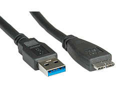 Roline USB3.0 kabel TIP A(M) - Micro B(M), 0.8m crni-1