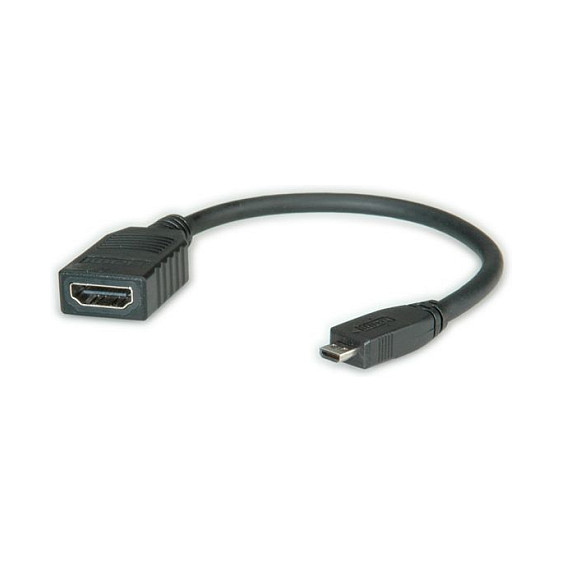 Roline VALUE HDMI High Speed kabel sa mrežom, TIP A (F) - TIP D (M), 0.15m-0