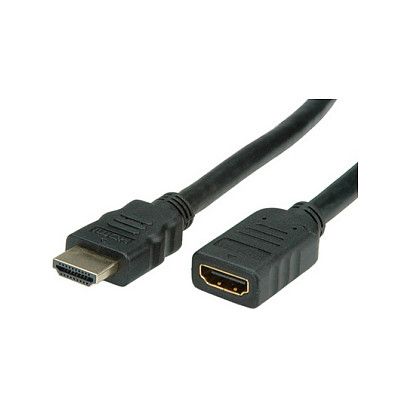 Roline VALUE HDMI produžni kabel sa mrežom, HDMI M - HDMI F, 1.0m-1
