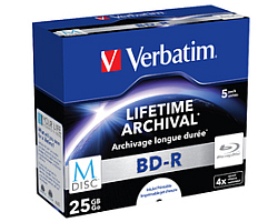 Blu-Ray M-Disc Verbatim BD-R SL 25GB 4× Printable 5 pack JC (Single Layer)-0