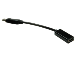 Roline VALUE adapter/kabel DisplayPort - HDMI, M/F, v1.2, 4K, 0.15m-0