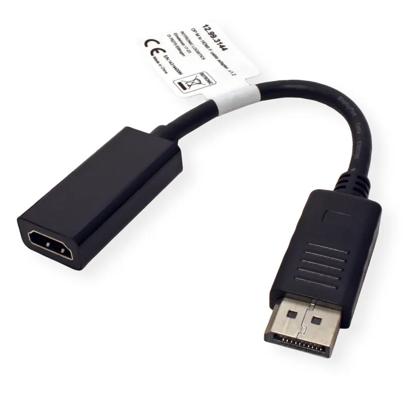 Roline VALUE adapter/kabel DisplayPort - HDMI, M/F, v1.2, 4K, 0.15m-1