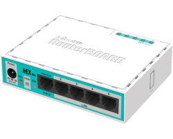 Router Mikrotik RB750r2 hEX lite 850MHz CPU 64MB RAM 5×LAN RouterOS L4 plastično kućište