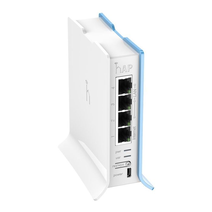 Mikrotik RB941-2nD-TC hAP Lite tower, 650MHz CPU, 32MB RAM, 4×LAN, 2.4Ghz 802.11b/g/n, integrirana antena, RouterOS L4, tower kućište, PSU-8