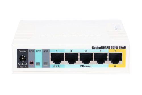 Router Mikrotik RB951Ui-2HnD 600Mhz CPU, 128MB RAM, 5×LAN, 2.4Ghz 802b/g/n integrirana antena-1