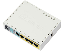 Mikrotik RB750UPr2, hEX PoE lite, 650MHz CPU, 64MB RAM, 5xLAN, (4×PoE izlaz), USB, RouterOS L4, plastično kućište, PSU-0